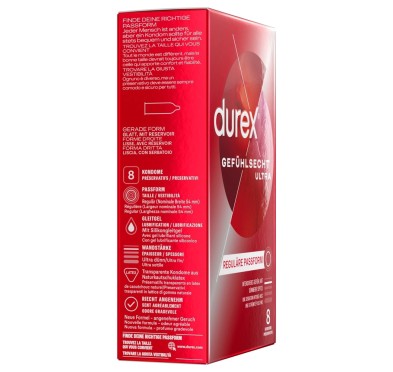 Durex - Prezerwatywy Lateksowe 20% Cieńsze Gefühlsecht Ultra 8 szt